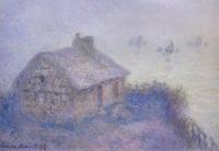Monet, Claude Oscar - Customs House at Varengeville in the Fog